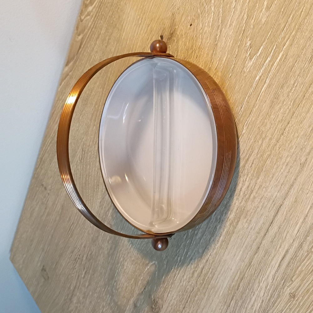 Vintage Chase USA Copper Duplex Dish Frosted Insert Snack Server